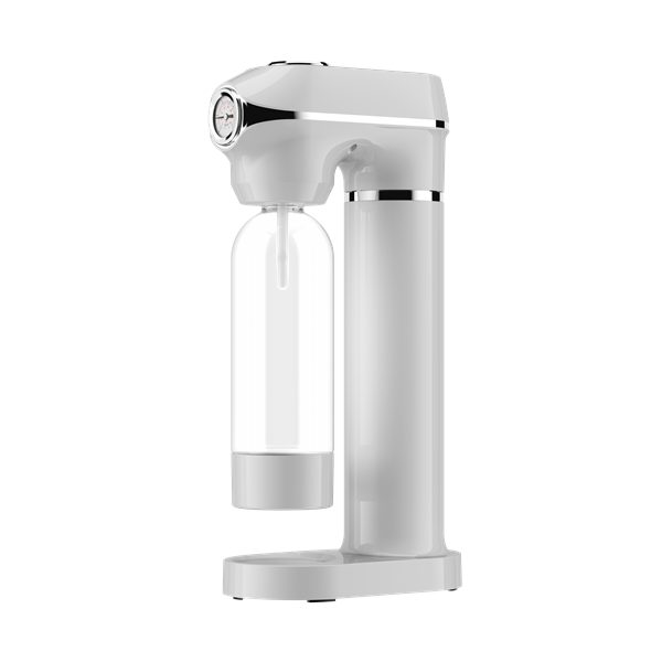 TOO SODA-M-100-W fehér szódagép nyomásmérővel, 1 literes palackkal, patron nélkül