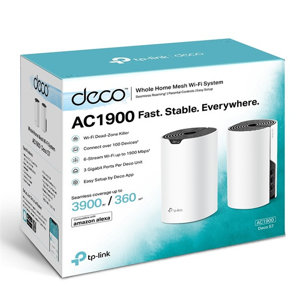 TP-Link Deco S7(2-pack) AC1900 fehér otthoni mesh Wi-Fi rendszer (2db)
