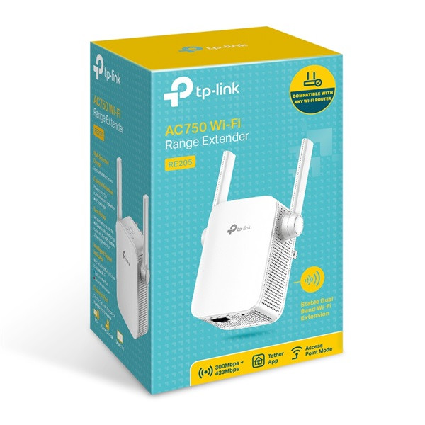 TP-Link RE205 fehér lefedettségnövelő