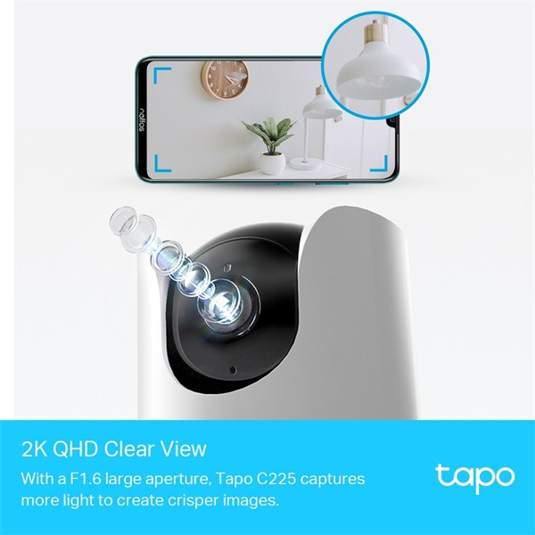 TP-Link Tapo C225 otthoni fehér AI biztonsági Wi-Fi kamera