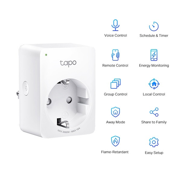 TP-Link Tapo P110 Mini W-Fi-s okos konnektor, erőforrásfigyelő