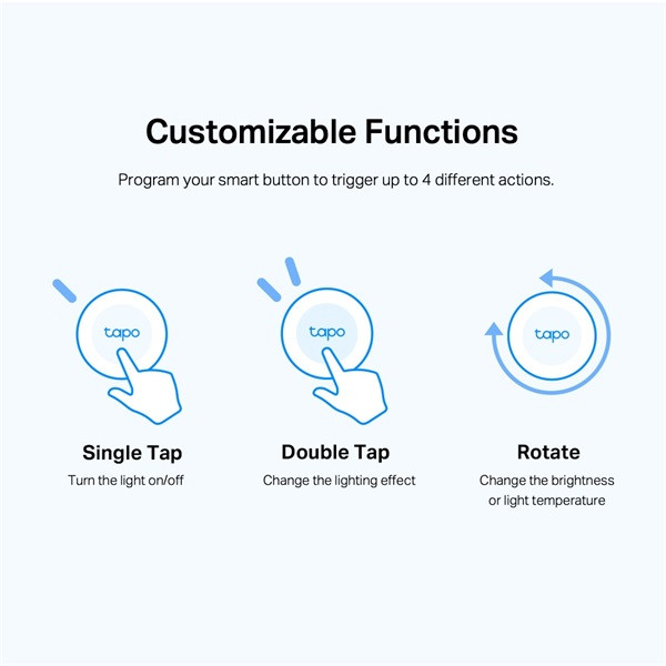 TP-Link Tapo S200B fehér okosotthon-vezérlő gomb