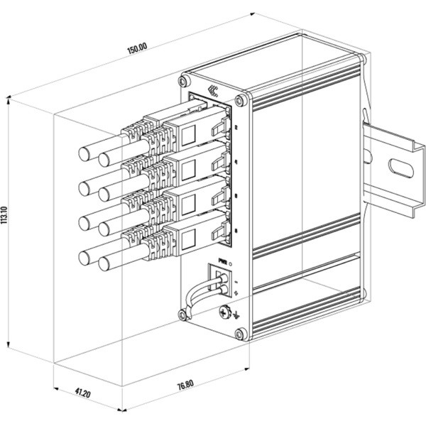 Teltonika TSW030 8x 10/100Mpbs FE LAN port nem menedzselhető DIN sínre szerelhető ipari switch
