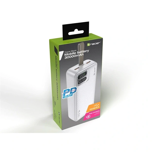 Tracer Blaze, 30000mAh fehér power bank