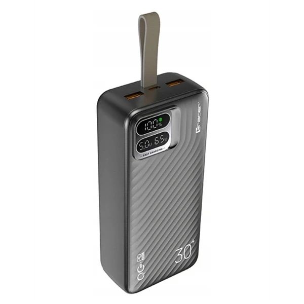 Tracer Blaze 30 000 mAh PD 65W Quick Charge 3.0 fekete hordozható power bank