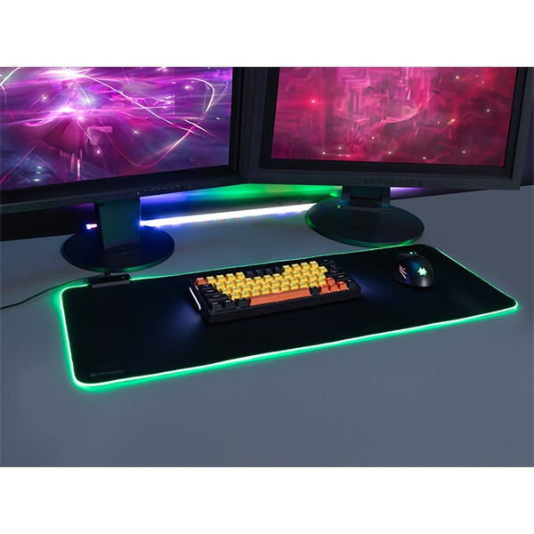 Tracer TRAPAD47549 Maxi RGB GameZone 800x300 mm RGB világítás szövet fekete billentyűzet és egérpad