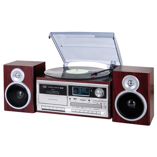 Trevi TT 1072 E sötét fa retro bakelit lemezjátszó/Mini HiFi rendszer Trevi TT 1072 E sötét fa retro bakelit lemezjátszó/Mini HiFi rendszer