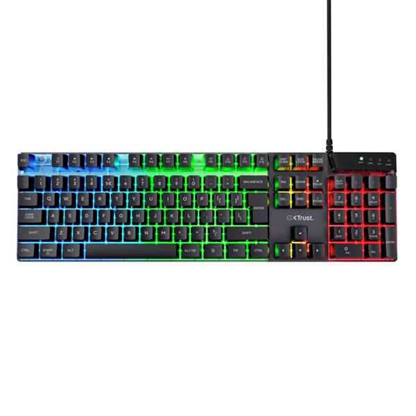 Trust GXT 835 Azor HUN vezetékes fekete gamer billentyűzet