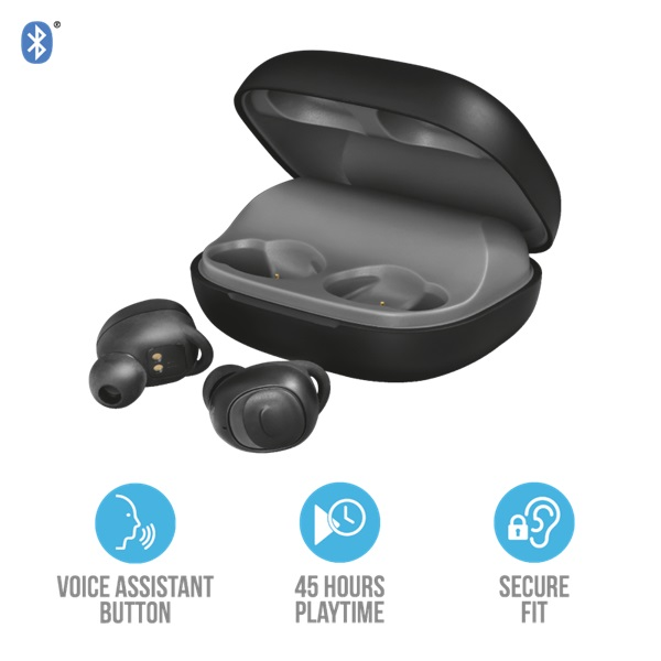 Trust Duet XP Bluetooth True Wireless Bluetooth fekete fülhallgató Trust Duet XP Bluetooth True Wireless Bluetooth fekete fülhallgató