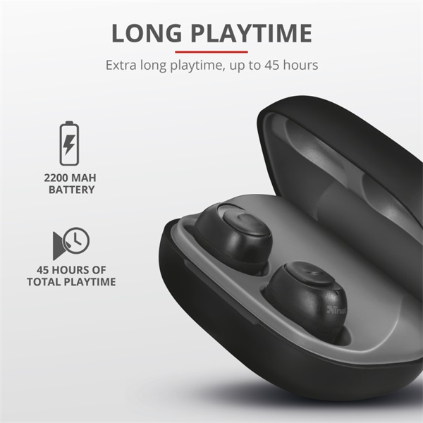 Trust Duet XP Bluetooth True Wireless Bluetooth fekete fülhallgató Trust Duet XP Bluetooth True Wireless Bluetooth fekete fülhallgató