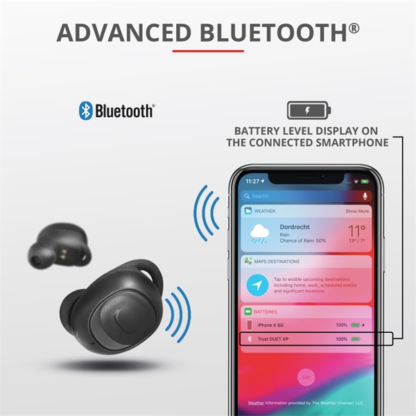 Trust Duet XP Bluetooth True Wireless Bluetooth fekete fülhallgató Trust Duet XP Bluetooth True Wireless Bluetooth fekete fülhallgató