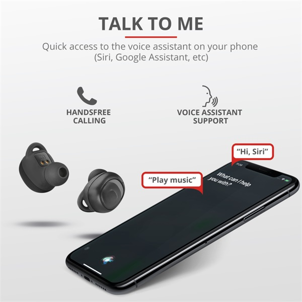 Trust Duet XP Bluetooth True Wireless Bluetooth fekete fülhallgató Trust Duet XP Bluetooth True Wireless Bluetooth fekete fülhallgató
