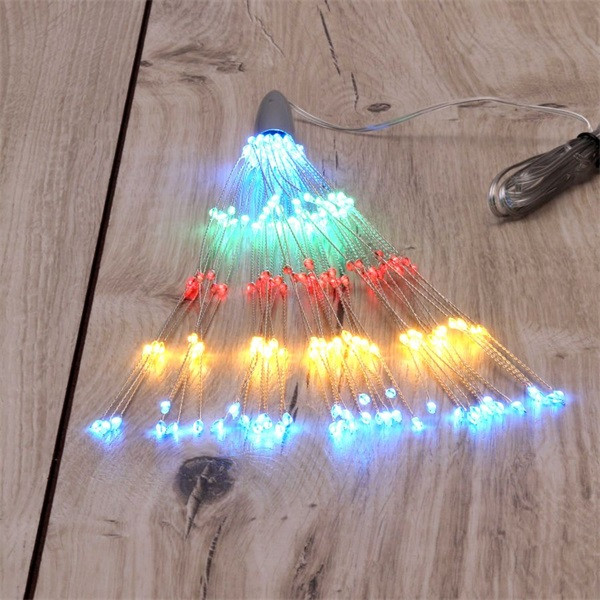 Tűzijáték stílusú fix fényű IPX3 szabványos/több színű/200db LED-es/napelemes fényfüzér, fénydekoráció Tűzijáték stílusú fix fényű IPX3 szabványos/több színű/200db LED-es/napelemes fényfüzér, fénydekoráció
