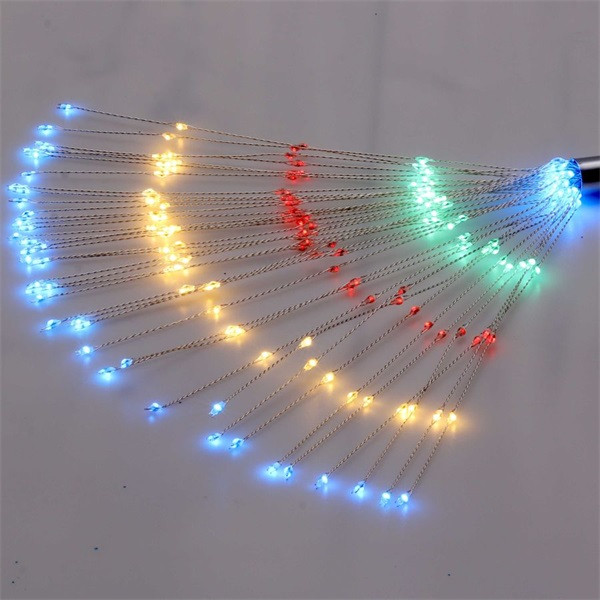 Tűzijáték stílusú fix fényű IPX3 szabványos/több színű/200db LED-es/napelemes fényfüzér, fénydekoráció Tűzijáték stílusú fix fényű IPX3 szabványos/több színű/200db LED-es/napelemes fényfüzér, fénydekoráció