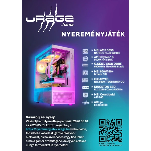 URAGE by Hama 00186054 "Reaper 500" optikai gamer egér URAGE by Hama 00186054 "Reaper 500" optikai gamer egér