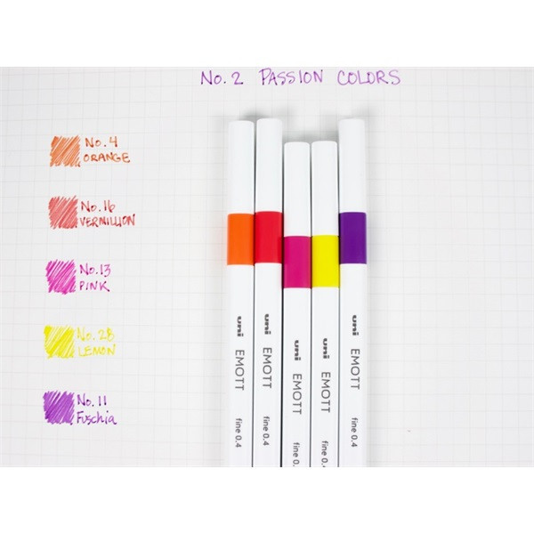 Uni Emott No.2 Passion Colors 5db-os vegyes színű tűfilc készlet