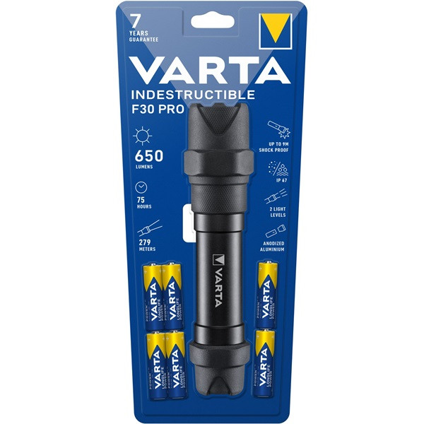 Varta 18714101421 Indestructible F30 Pro/650 lumen/elemlámpa Varta 18714101421 Indestructible F30 Pro/650 lumen/elemlámpa
