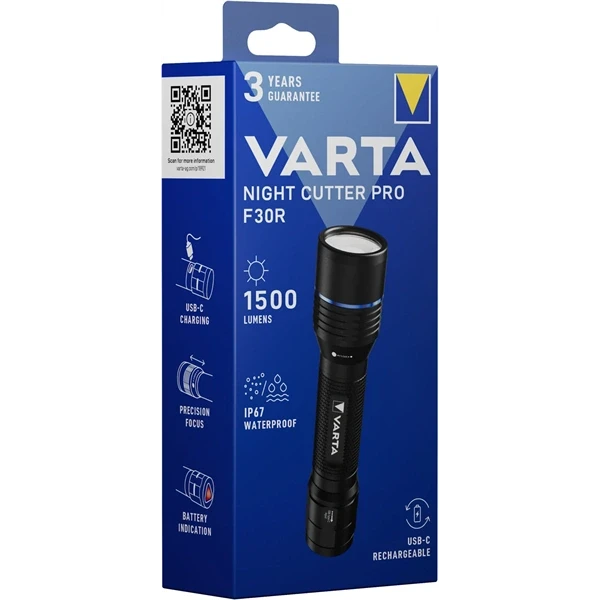 Varta 18921101111 Night Cutter Pro F30R LED újratölthető zseblámpa