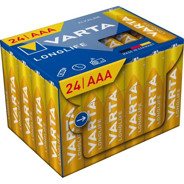 Varta 4103301134 Longlife mikro AAA (LR03) elem CUBE 24db/csomag (műanyagmentes csomagolás)