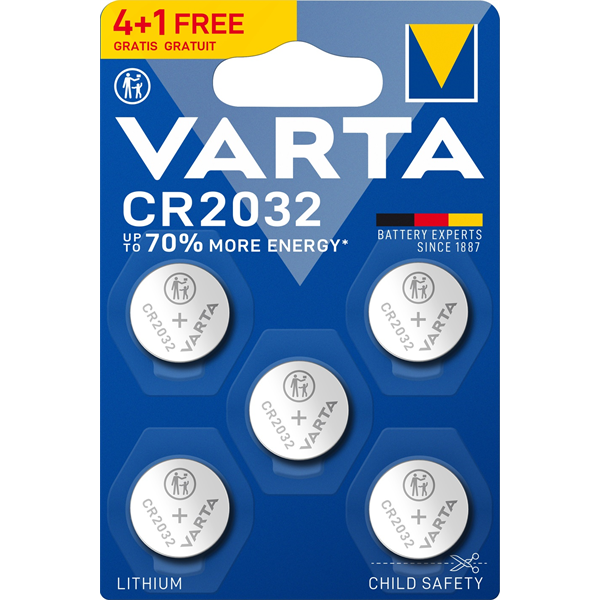 Varta 6032101495 CR2032 lítium gombelem 4+1db/bliszter