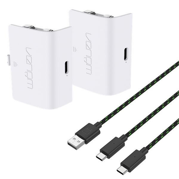 Venom VS2872 Xbox Series X & S fehér akkucsomag (2 db) + 3 m töltőkábel