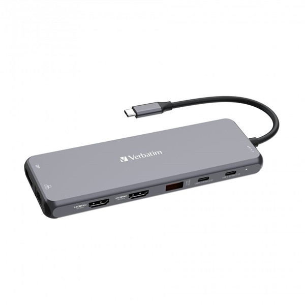 Verbatim 32153 USB-C Pro Multiport CMH-13 13in1 ezüst HUB DEMO