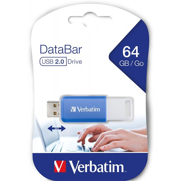 Verbatim 49455 DataBar 64GB USB 2.0 kék Flash Drive