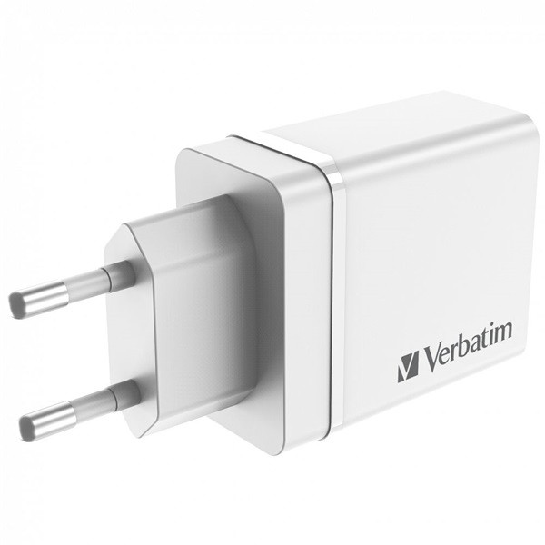 Verbatim 49701 CHR-30EU2 USB 30W 1xUSB-C PD 20W/1xUSB-A QC 3.0/2xUSB-A 10W fehér hálózati töltő