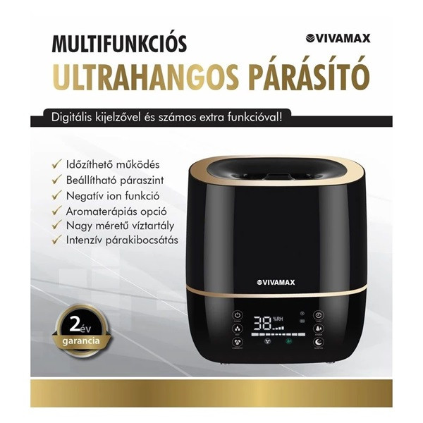 Vivamax GYVH59 multifunkciós 5 literes víztartály ultrahangos párásító készülék