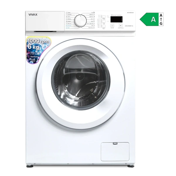 Vivax WFL-100616CDSI fehér, elöltöltős, max.1000ford., 6kg, keskeny mosógép