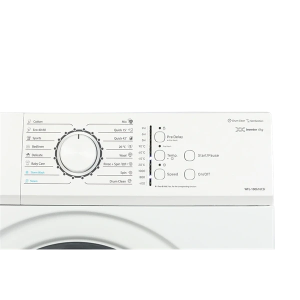 Vivax WFL-100616CSI fehér, elöltöltős, max.1000ford., 6kg, keskeny mosógép