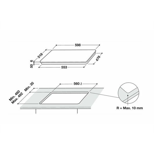 Whirlpool WL B5860 AL beépíthető indukciós főzőlap Whirlpool WL B5860 AL beépíthető indukciós főzőlap