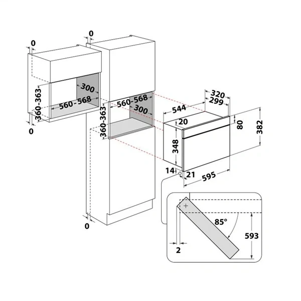 Whirlpool WMN14BB beépíthető mikrohullámú sütő