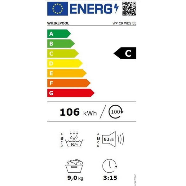 Whirlpool WPS C7X WBS EE fehér, 7kg, hőszívattyús szárítógép Whirlpool WPS C7X WBS EE fehér, 7kg, hőszívattyús szárítógép
