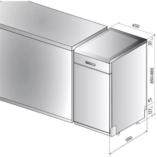 Whirlpool WSFO 3O34 PF keskeny 10 terítékes mosogatógép Whirlpool WSFO 3O34 PF keskeny 10 terítékes mosogatógép