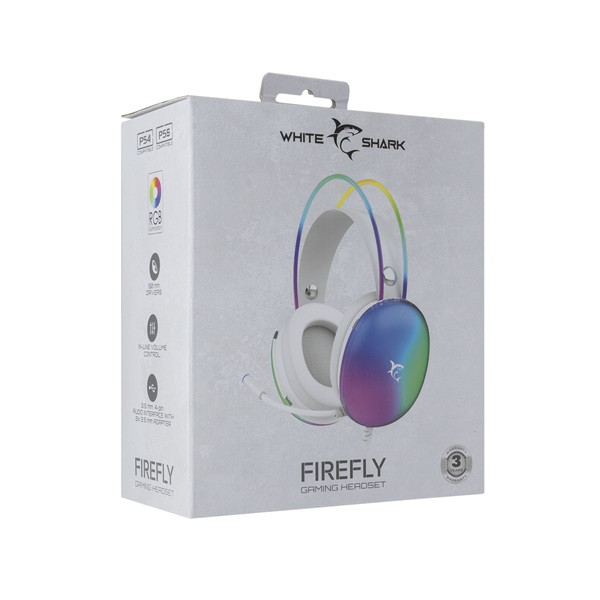 White Shark FIREFLY GH-2342W fehér gamer fejhallgató White Shark FIREFLY GH-2342W fehér gamer fejhallgató