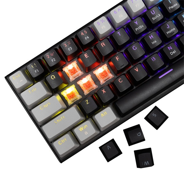 White Shark GK-002113V2-B-G/R-HU Wakizashi HUN fekete-szürke (red switch) gamer billentyűzet
