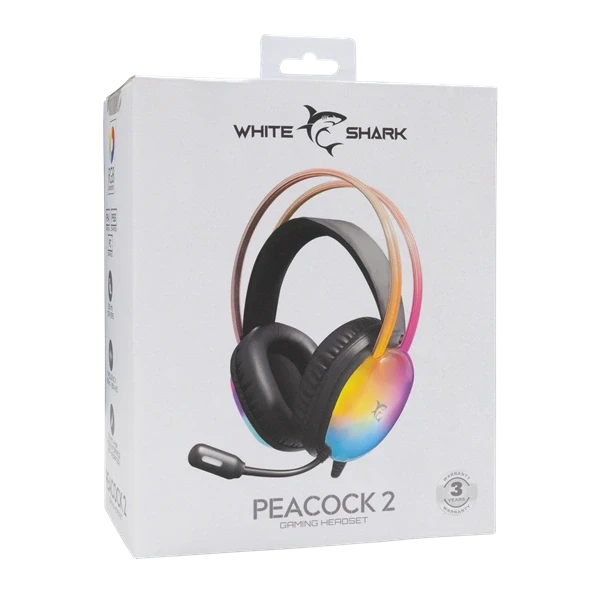White Shark WS GH-2444B-2 PEACOCK-B-2 fekete gamer headset