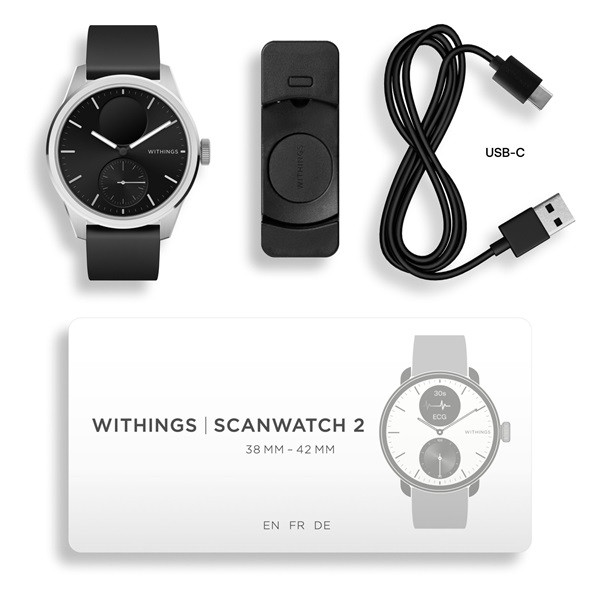 Withings HWA10-model 4 ScanWatch 2 42mm fekete okosóra Withings HWA10-model 4 ScanWatch 2 42mm fekete okosóra
