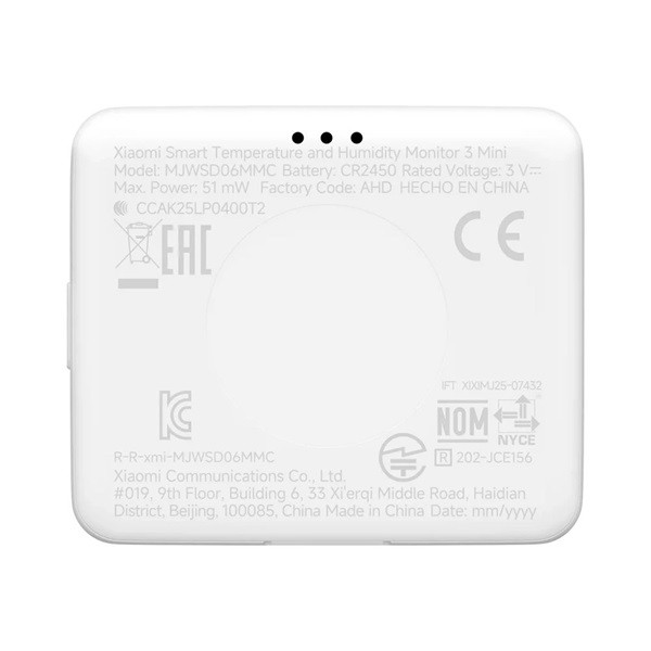 Xiaomi Smart Temperature and Humidity Monitor 3 Mini hőmérséklet és páratartalom mérő