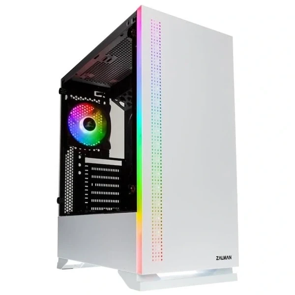 Zalman S5 fehér (táp nélküli) ablakos ATX ház