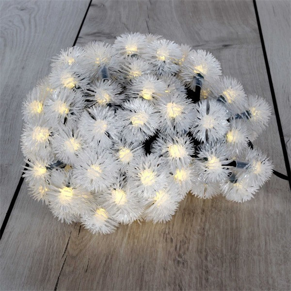 Zúzmara alakú 3cm/12m/IPX3 szabványos/meleg fehér/100db LED-es/napelemes fényfüzér, fénydekoráció Zúzmara alakú 3cm/12m/IPX3 szabványos/meleg fehér/100db LED-es/napelemes fényfüzér, fénydekoráció