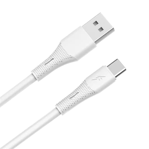 AVAX CB3301 18W USB-A – USB-C gyorstöltő szilikon kábel, 1.5 m, fehér