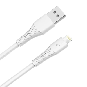 AVAX CB3304 USB-A – Lightning szilikon töltőkábel, 1.5 m, fehér