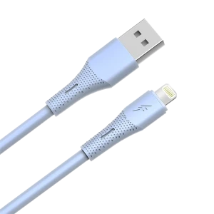 AVAX CB3305 USB-A – Lightning szilikon töltőkábel, 1.5 m, világoskék