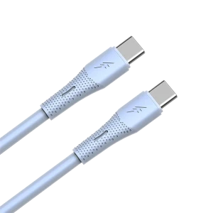 AVAX CB3308 60W USB-C gyorstöltő szilikon kábel, 1.5 m, világoskék