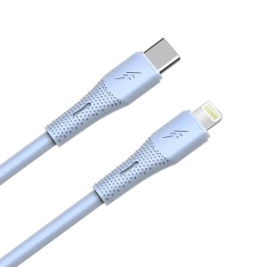 AVAX CB3311 27W USB-C – Lightning gyorstöltő szilikon kábel, 1.5 m, világoskék