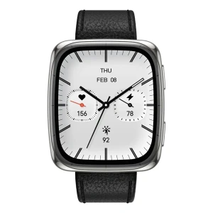 Amazfit Active 2 (Square) Black Leather Permium NFC fekete okosóra