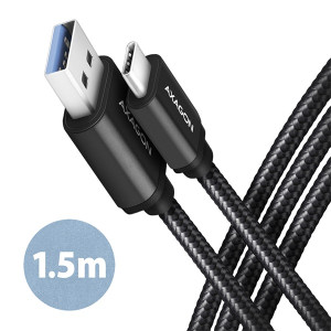 Axagon BUCM3-AM15AB USB-C 3.2 Gen 1 - USB-A 1,5 m fekete kábel