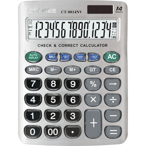 CTIFREE CT-8814NV ezüst színű számológép, 155x203mm, 14 számjegy, dual power